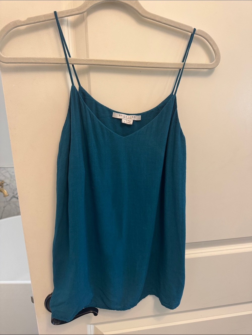 Bella Luxx Teal Double Spaghetti Strap Camisole